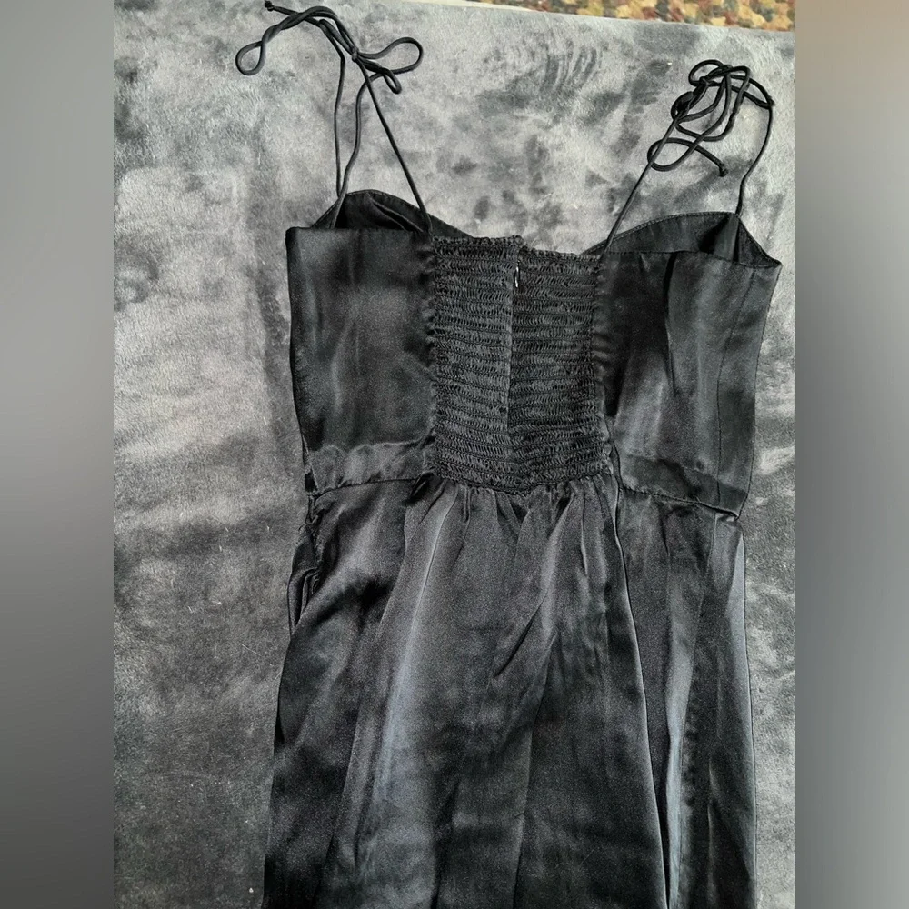 Reformation Marguerite Silk Dress in Black Size 2 - Picture 12 of 15